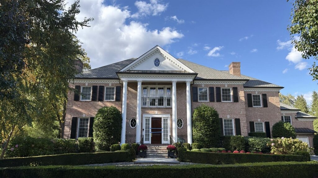 Brick colonial exterior repainting project in Scarsdale NY by Tri-State Hardwood Flooring